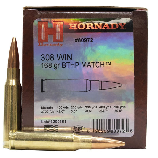 Hornady .308 WIN 168gr BTHP Match
